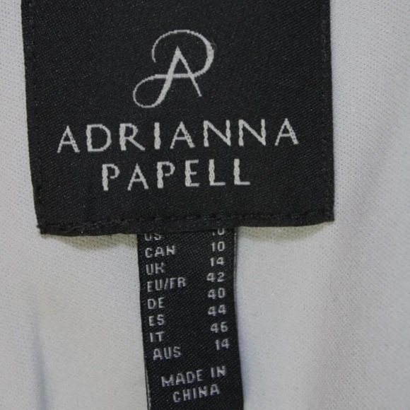 ADRIANNA PAPELL Metallic Silver Twist Front Sleeveless Jumpsuit Size 10 NWT - Picture 13 of 13